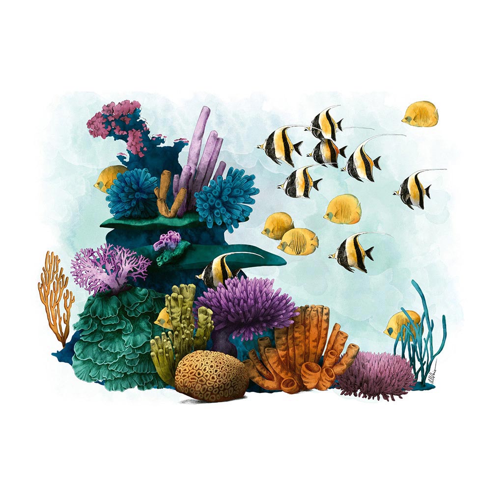 Fish Tank Bottle 600ml Corals