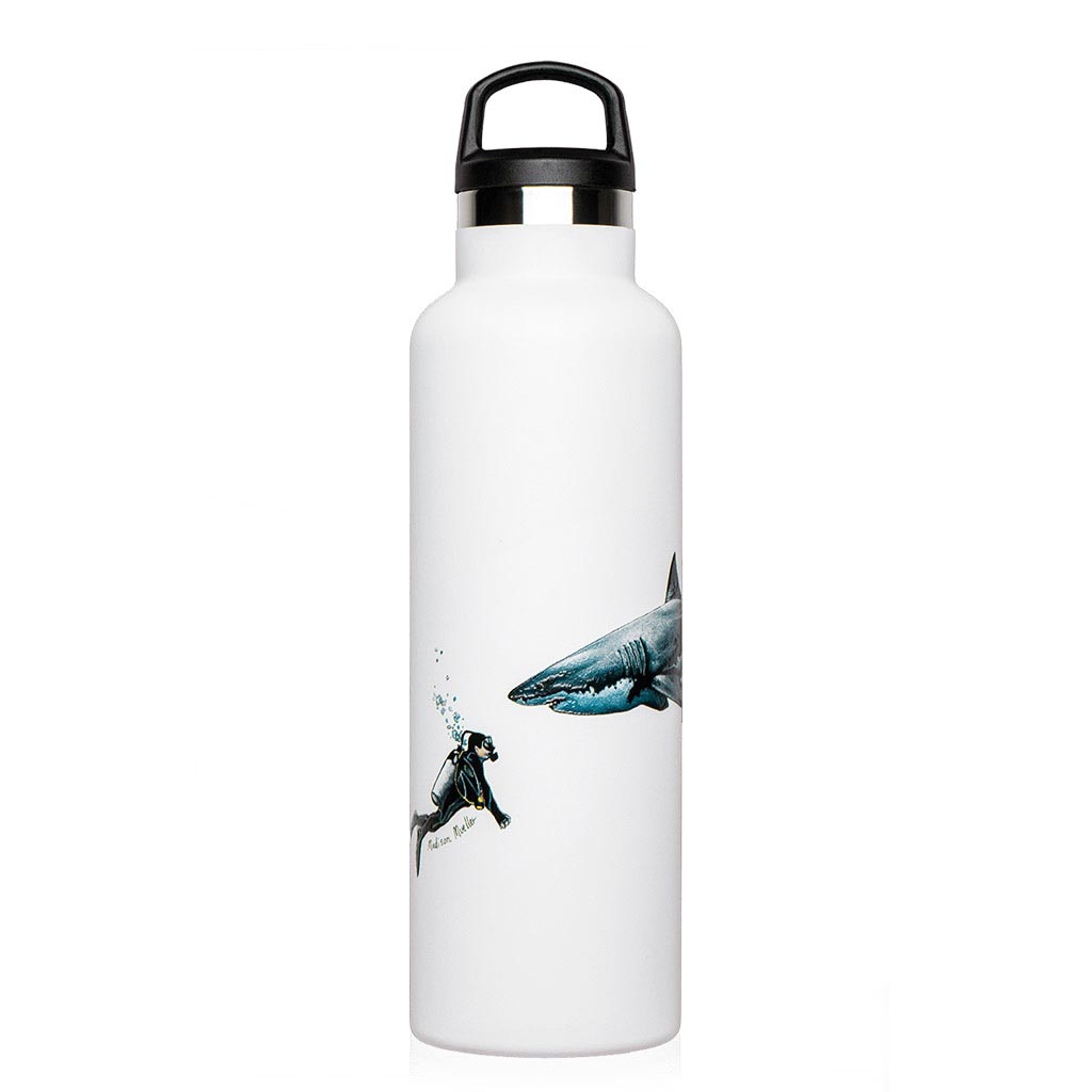 Fish Tank Bottle 600ml Great White Diver