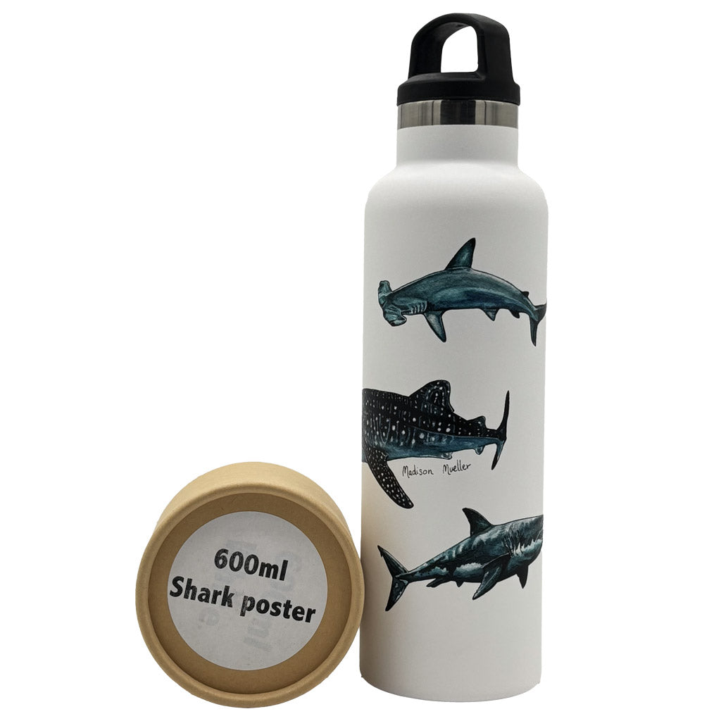 fish-tank-bottle-trinkflasche-600ml-shark-poster - waterloverz.com Onlineshop für Tauchen, Schnorcheln, Schwimmen