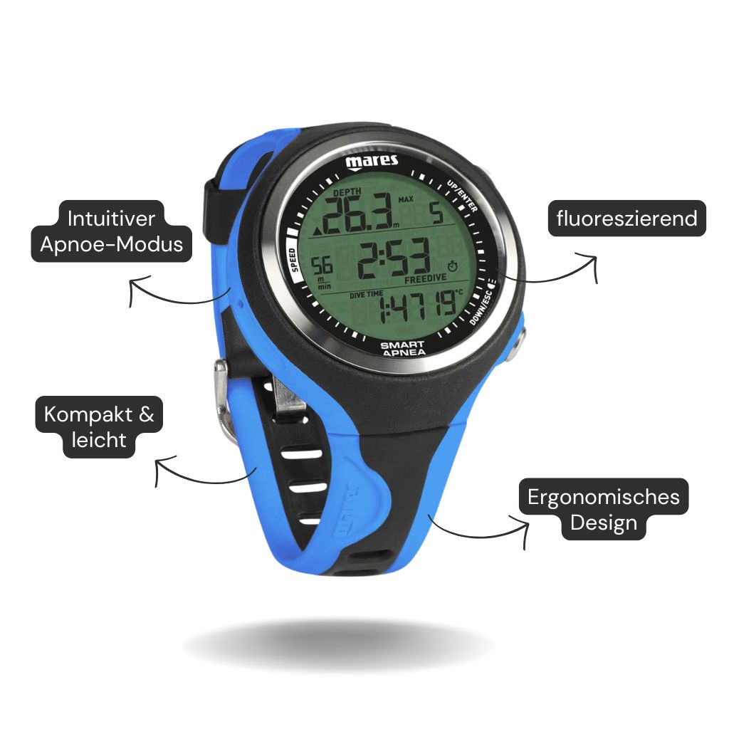 mares-smart-apnea-freitauchcomputer - waterloverz.com Onlineshop für Tauchen, Schnorcheln, Schwimmen