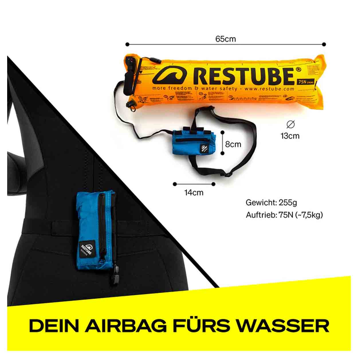 Restube EXTREME Sicherheitsboje, inkl. CO² Patrone, selbstaufblasend