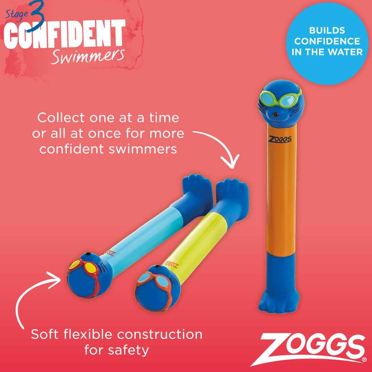zoggs-dive-stick-3pcs-pack - waterloverz.com Onlineshop für Tauchen, Schnorcheln, Schwimmen