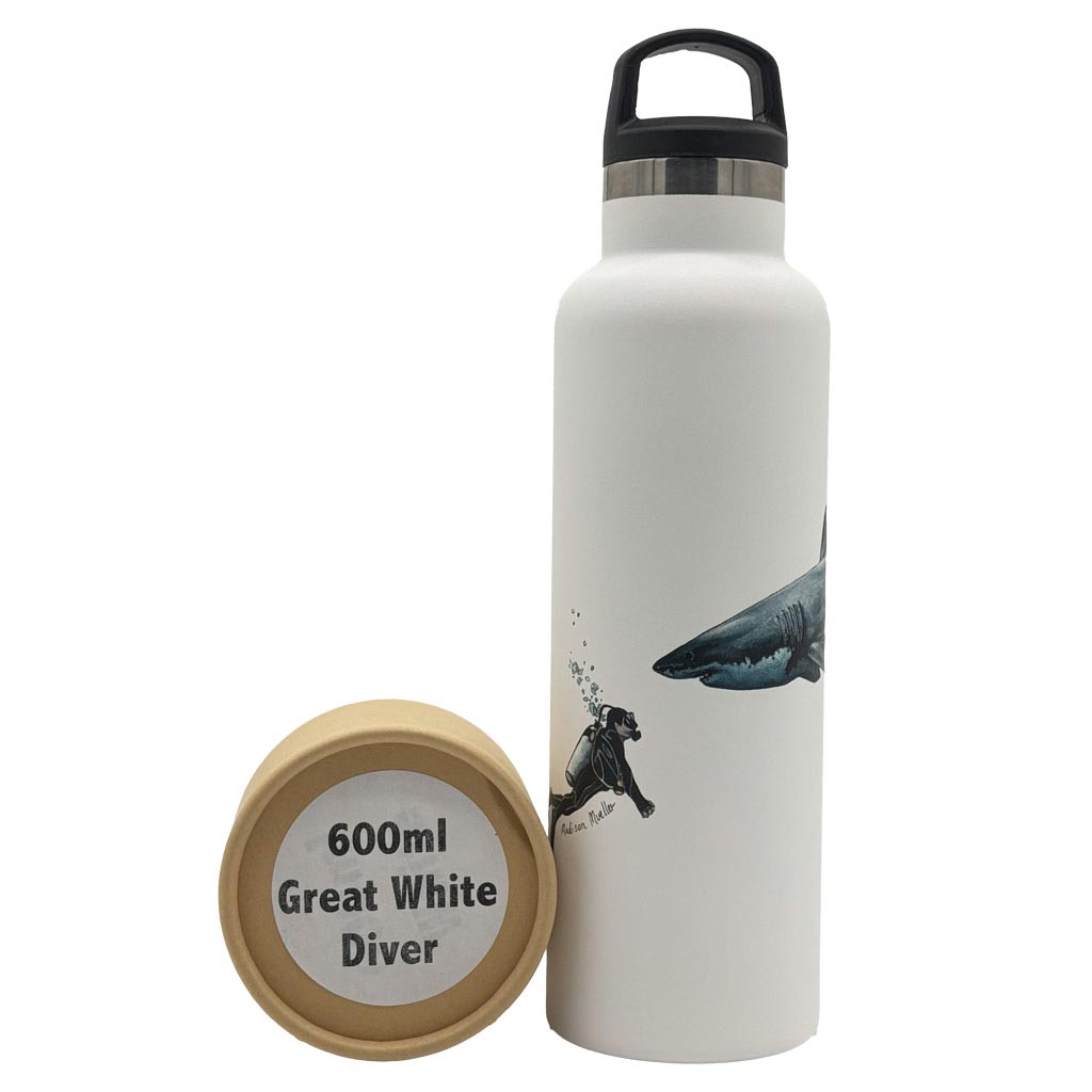 Fish Tank Bottle 600ml Great White Diver
