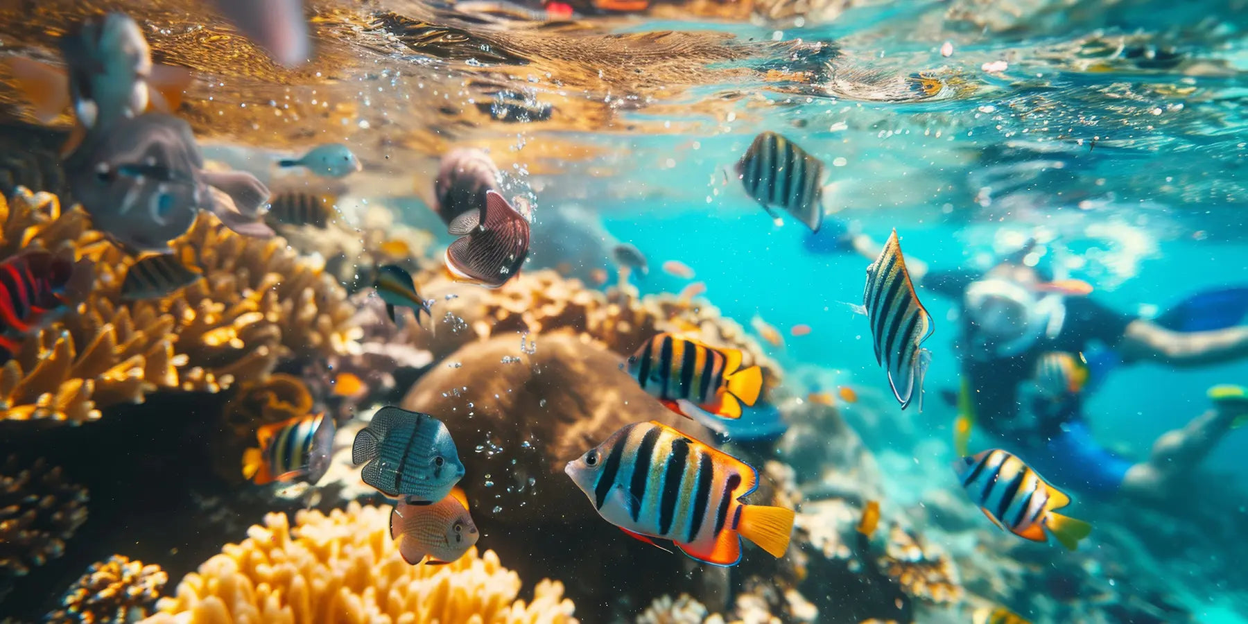 Fische an einer Koralle