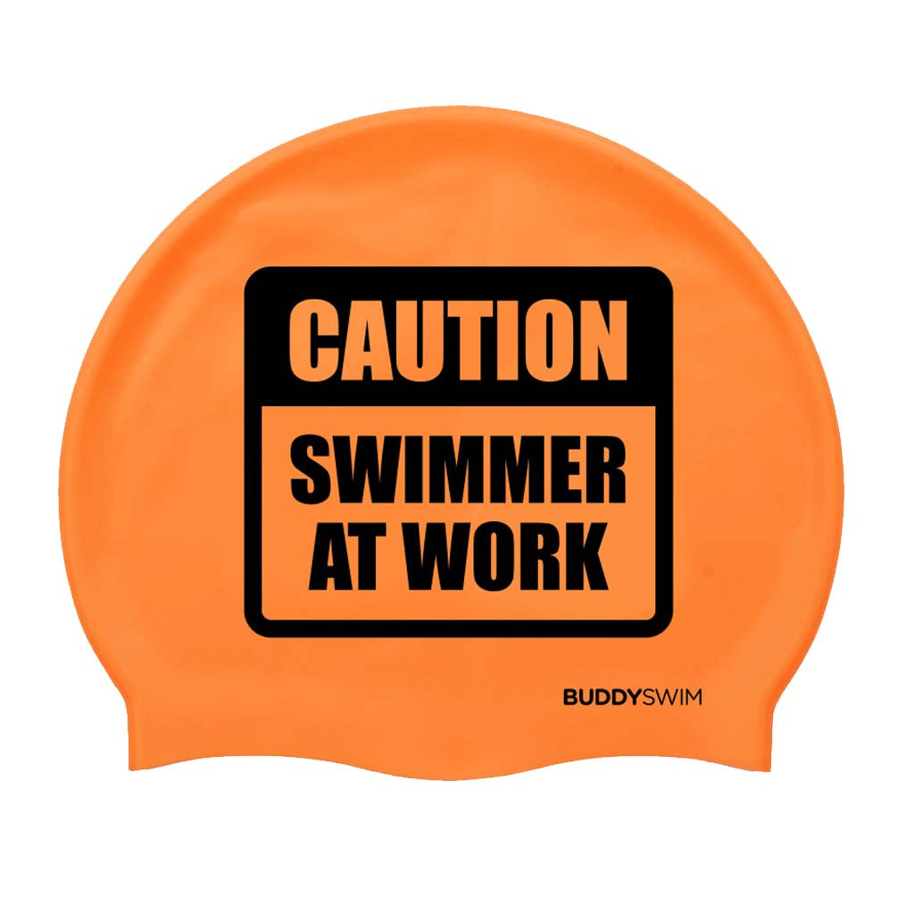 Buddyswim Silikon Badehaube -  CSW schwarz/orange