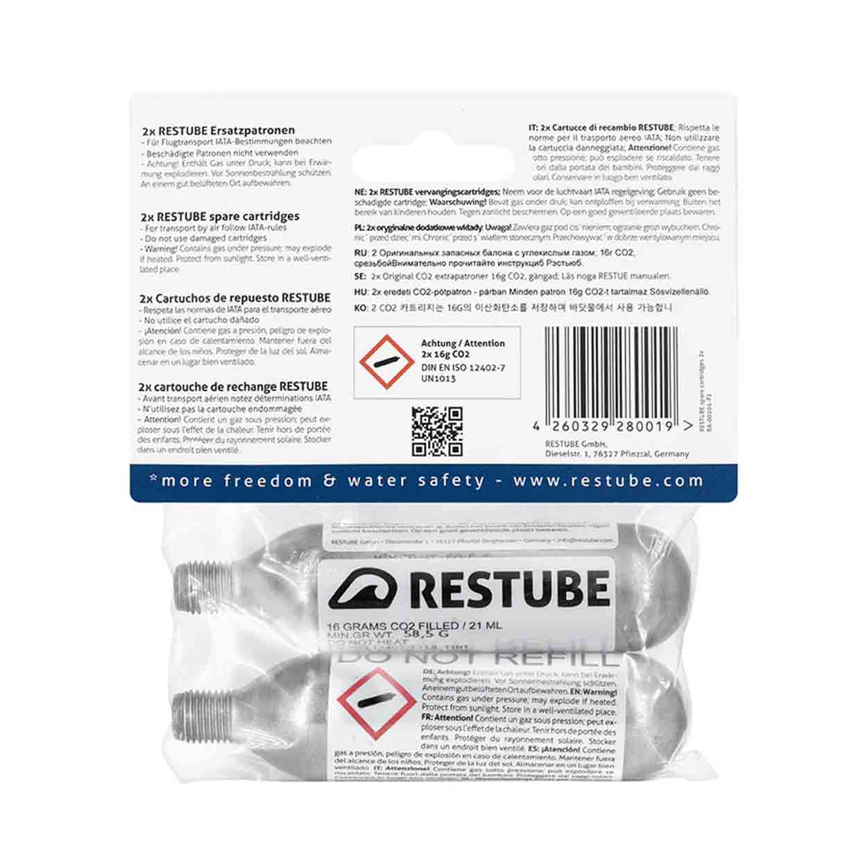 Restube CO² Patrone 16g  für Sicherheitsbojen