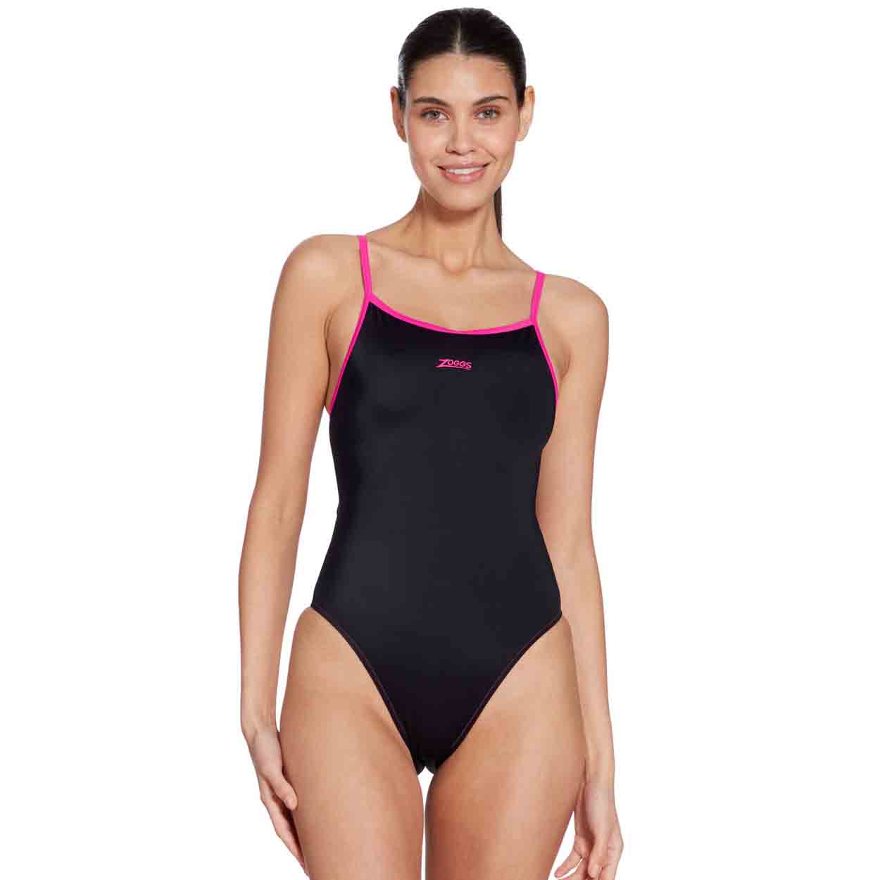 Zoggs Badeanzug Kona Triback Damen schwarz-magenta